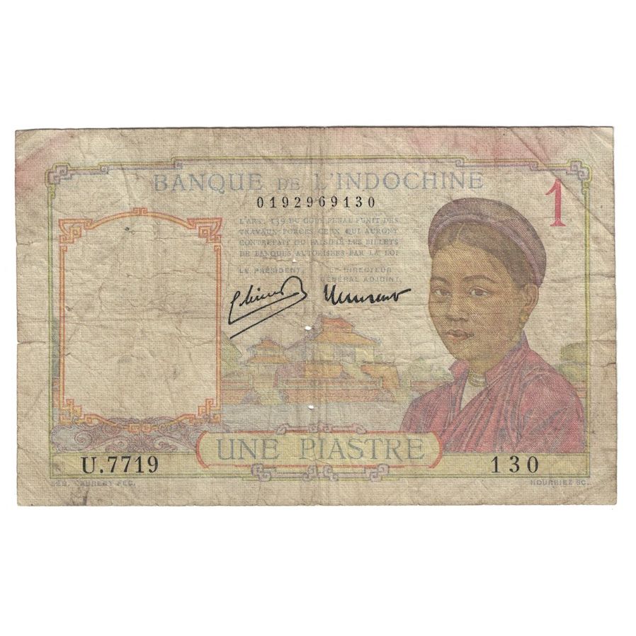 Banknote, FRENCH INDO-CHINA, 1 Piastre, Undated (1932-1939), KM:54a, VG(8-10)