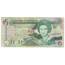 Billet, Etats des caraibes orientales, 5 Dollars, Undated (2000), KM:37v, TB