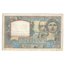 Frankrijk, 20 Francs, Science et Travail, 1941, 1941-05-08, TB, Fayette:12.14
