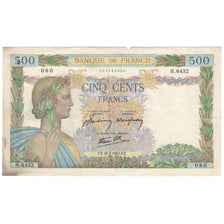 França, 500 Francs, La Paix, 1942, 1942-07-23, VF(20-25), Fayette:32.38, KM:95b
