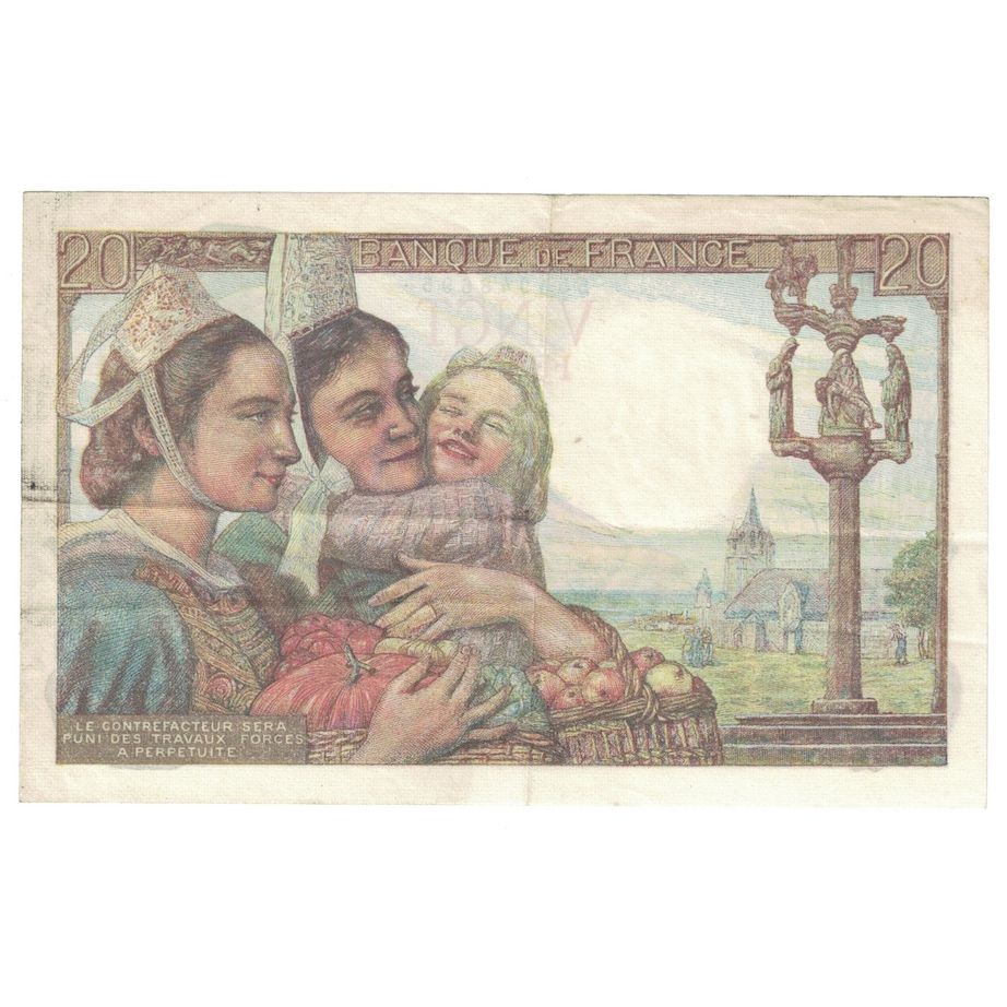 Francia, 20 Francs, Pêcheur, 1949, 1949-05-19, MBC+, Fayette:13.15, KM:100c