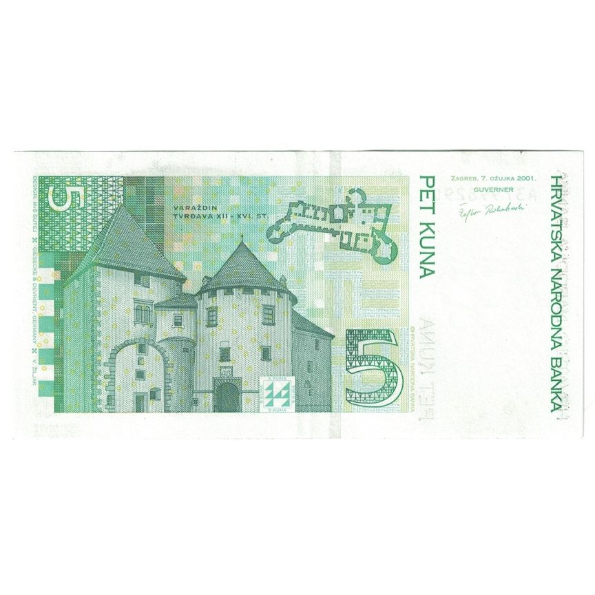 Banconote, Croazia, 5 Kuna, 2001, KM:37, SPL