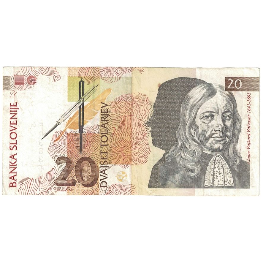 Banknote, Slovenia, 20 Tolarjev, 1992, 1992-01-15, KM:12a, VF(30-35)