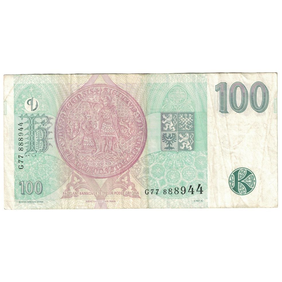 Geldschein, Tschechische Republik, 100 Korun, 1997, KM:18, S+