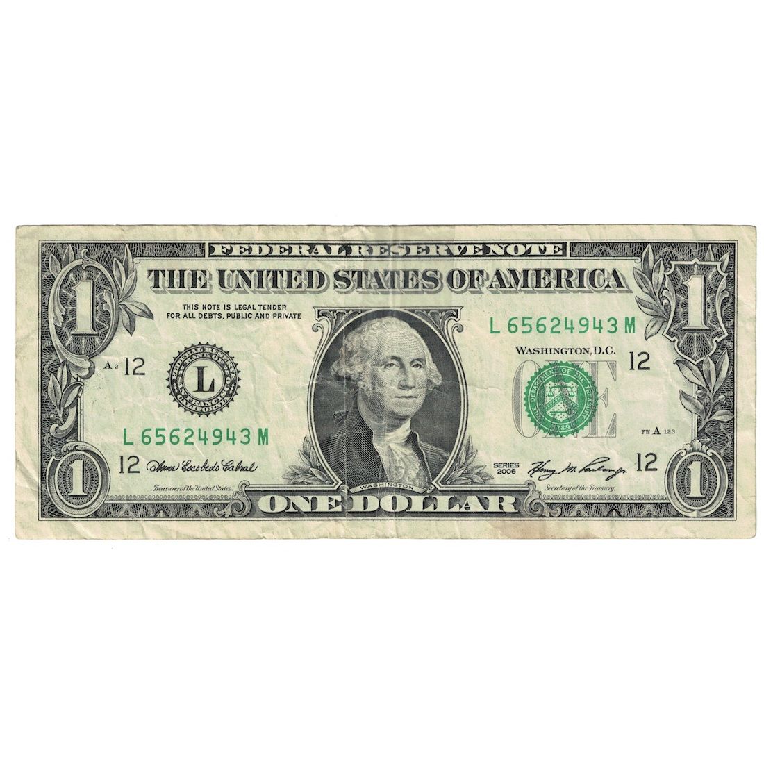Banknote, United States, One Dollar, 2006, KM:4808, F(12-15)