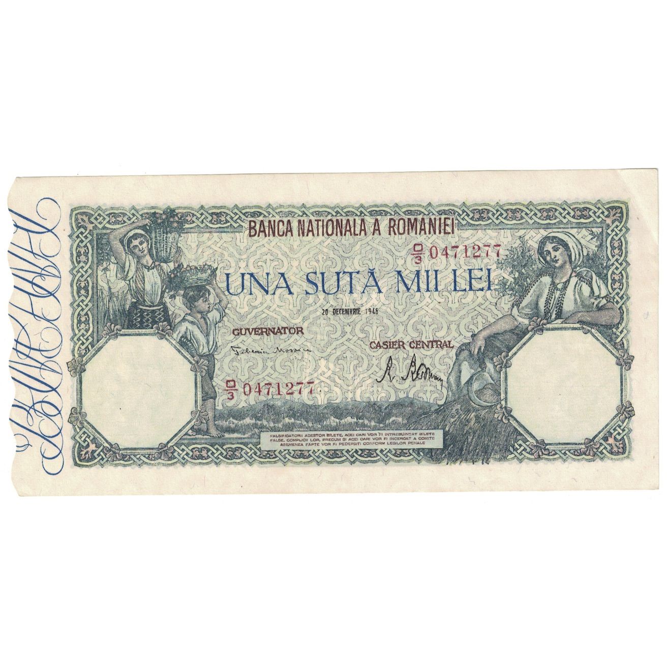 Banconote, Romania, 100,000 Lei, 1946, 1946-12-20, KM:58a, SPL+