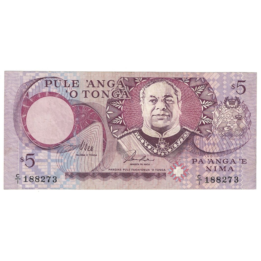 Banconote, Tonga, 5 Pa'anga, Undated (1995), KM:33c, SPL-