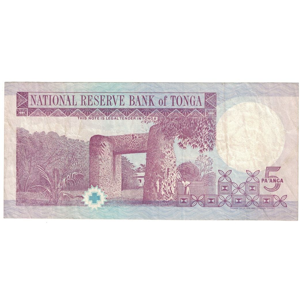 Banconote, Tonga, 5 Pa'anga, Undated (1995), KM:33c, SPL-