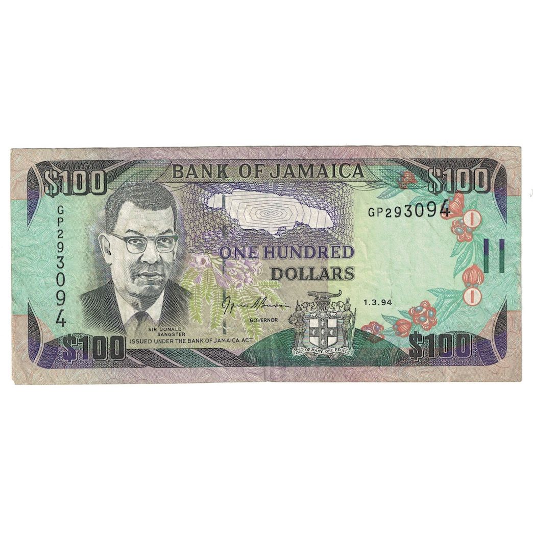 Banknote, Jamaica, 100 Dollars, 1994, 1994-03-01, KM:76a, VF(30-35)