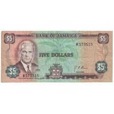 Banconote, Giamaica, 5 Dollars, 1991, 1991-07-01, KM:70d, MB+