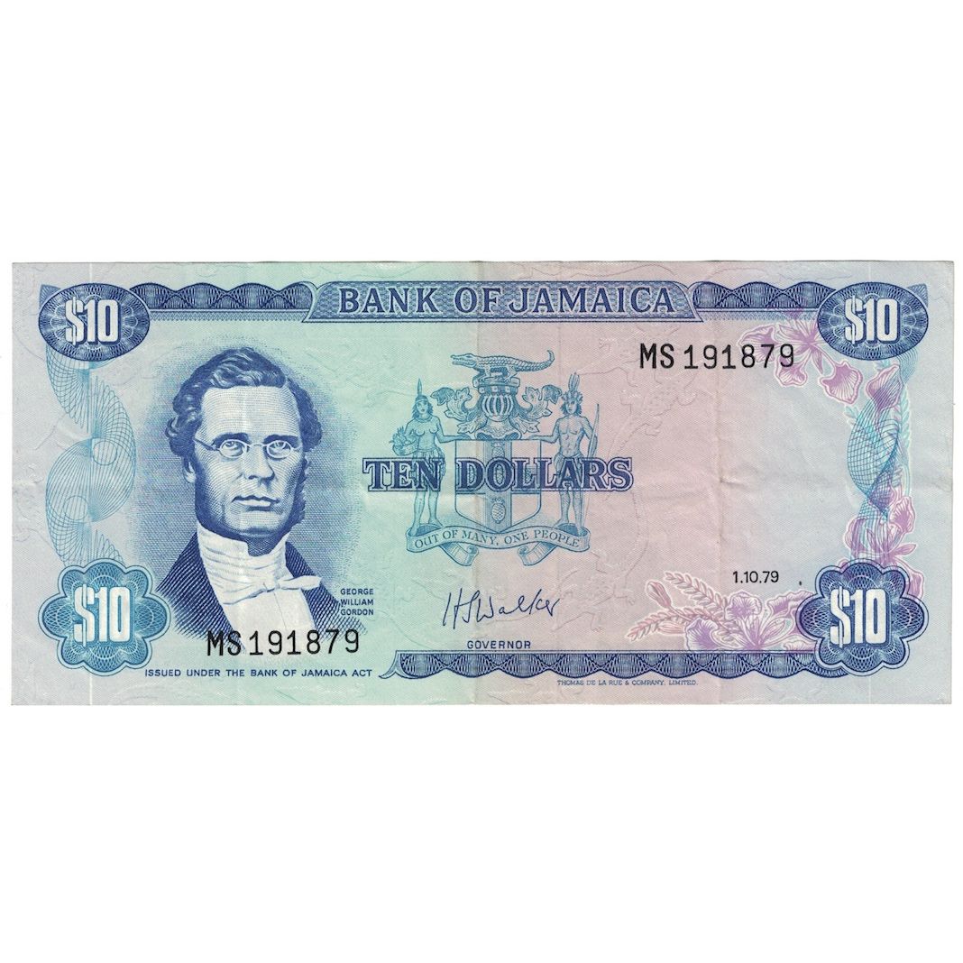 Geldschein, Jamaica, 10 Dollars, 1979, 1979-10-01, KM:67a, SS+