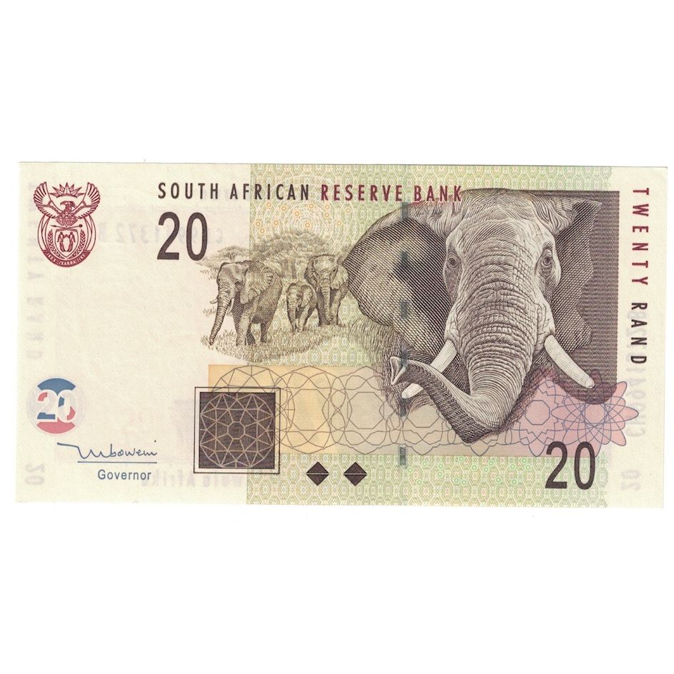Geldschein, Südafrika, 20 Rand, 2005, KM:129a, UNZ