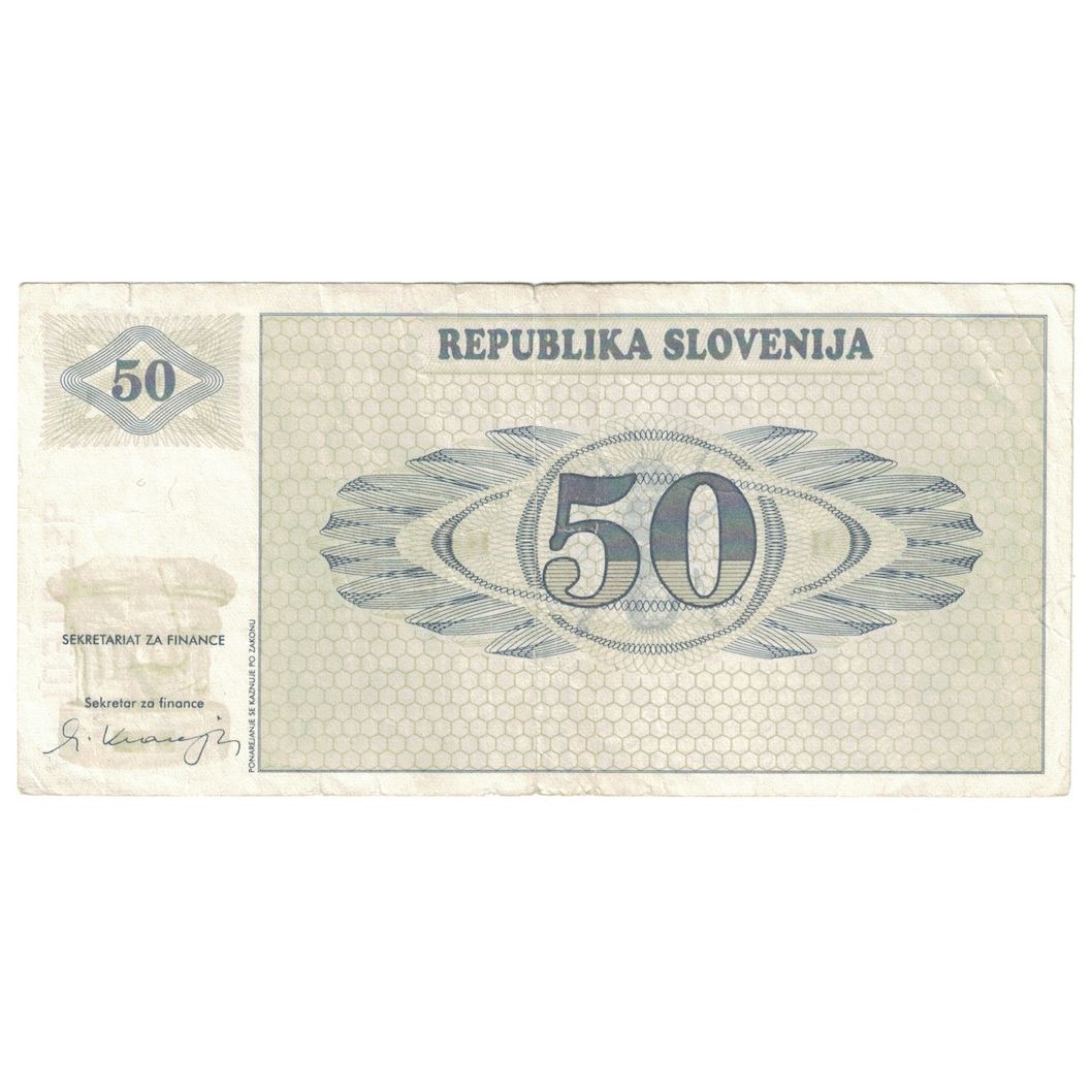 Banconote, Slovenia, 50 (Tolarjev), 1990, KM:5a, MB