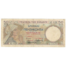 Banconote, Grecia, 50 Drachmai, 1935, 1935-09-01, KM:104a, MB+