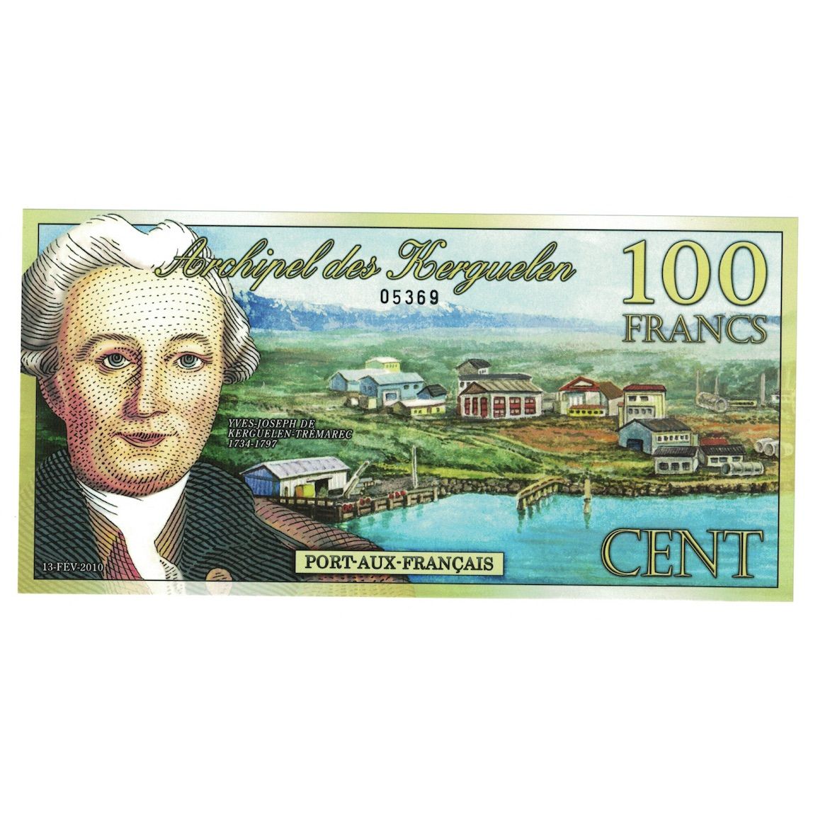 Francja, 100 Francs, 2010, 2010-02-13, ARCHIPEL DES KERGUELEN, UNC(65-70)