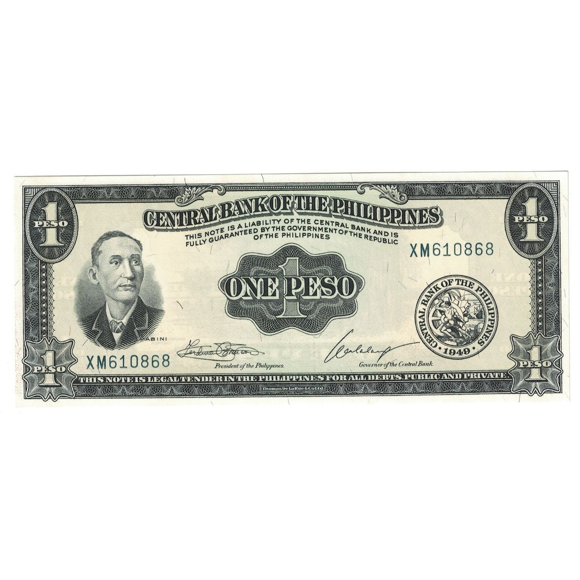 Banconote, Filippine, 1 Peso, Undated (1949), KM:133h, FDS
