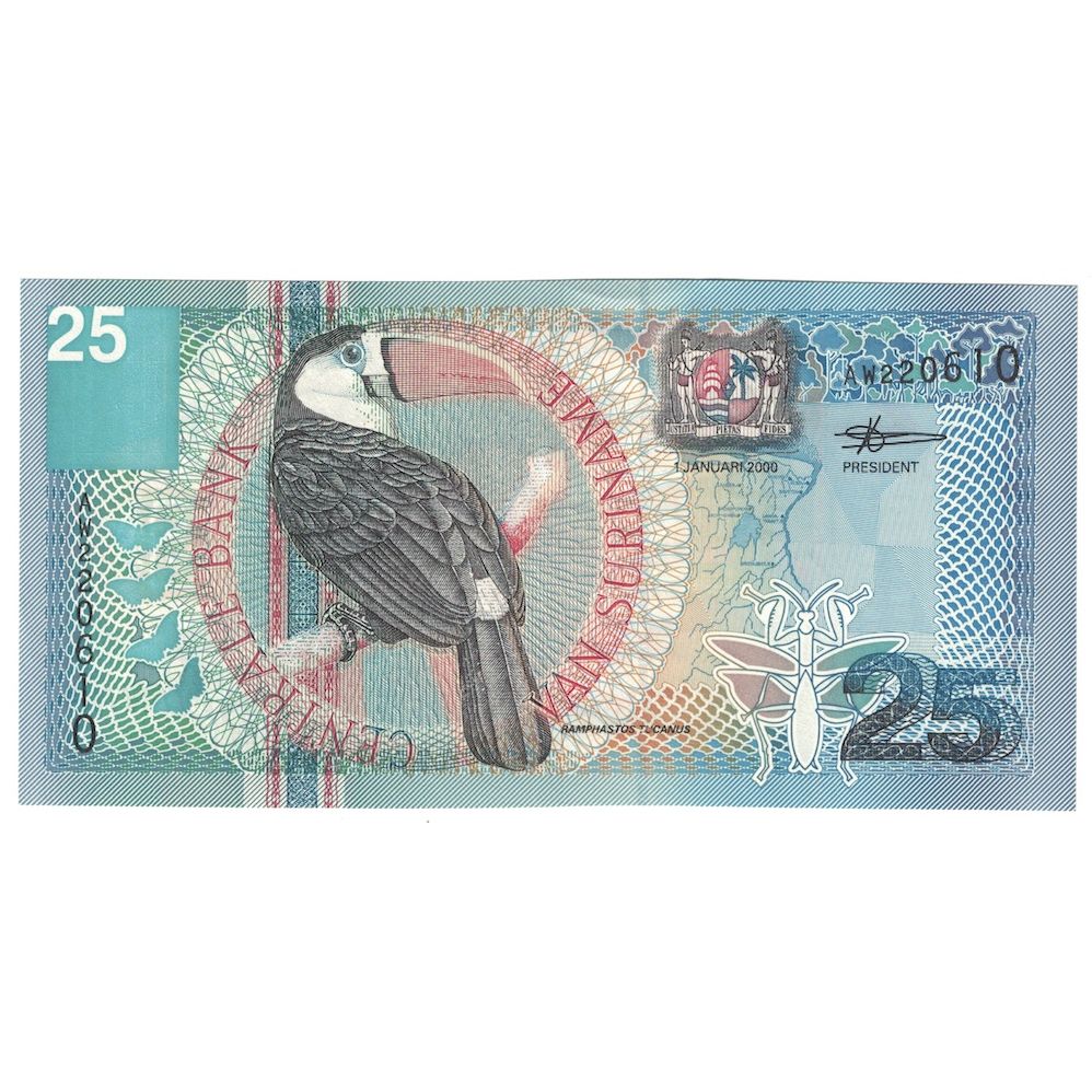Banconote, Suriname, 25 Gulden, 2000, KM:148, SPL+