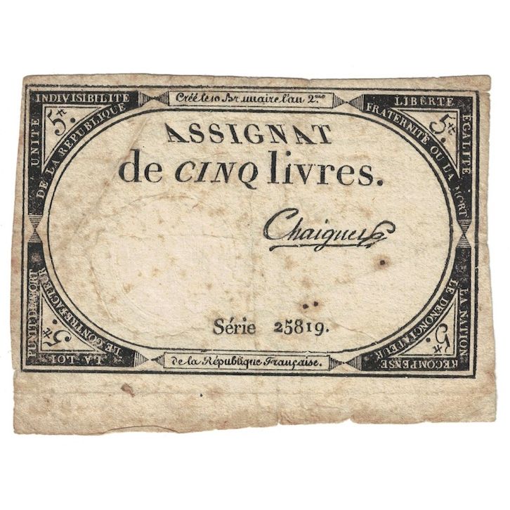 Frankreich, 5 Livres, 1793, Duval, 1793-10-31, SGE+, KM:A76, Lafaurie:171