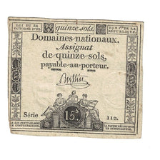 France, 15 Sols, 1793, 1793-05-23, VF(30-35), KM:A69b, Lafaurie:166