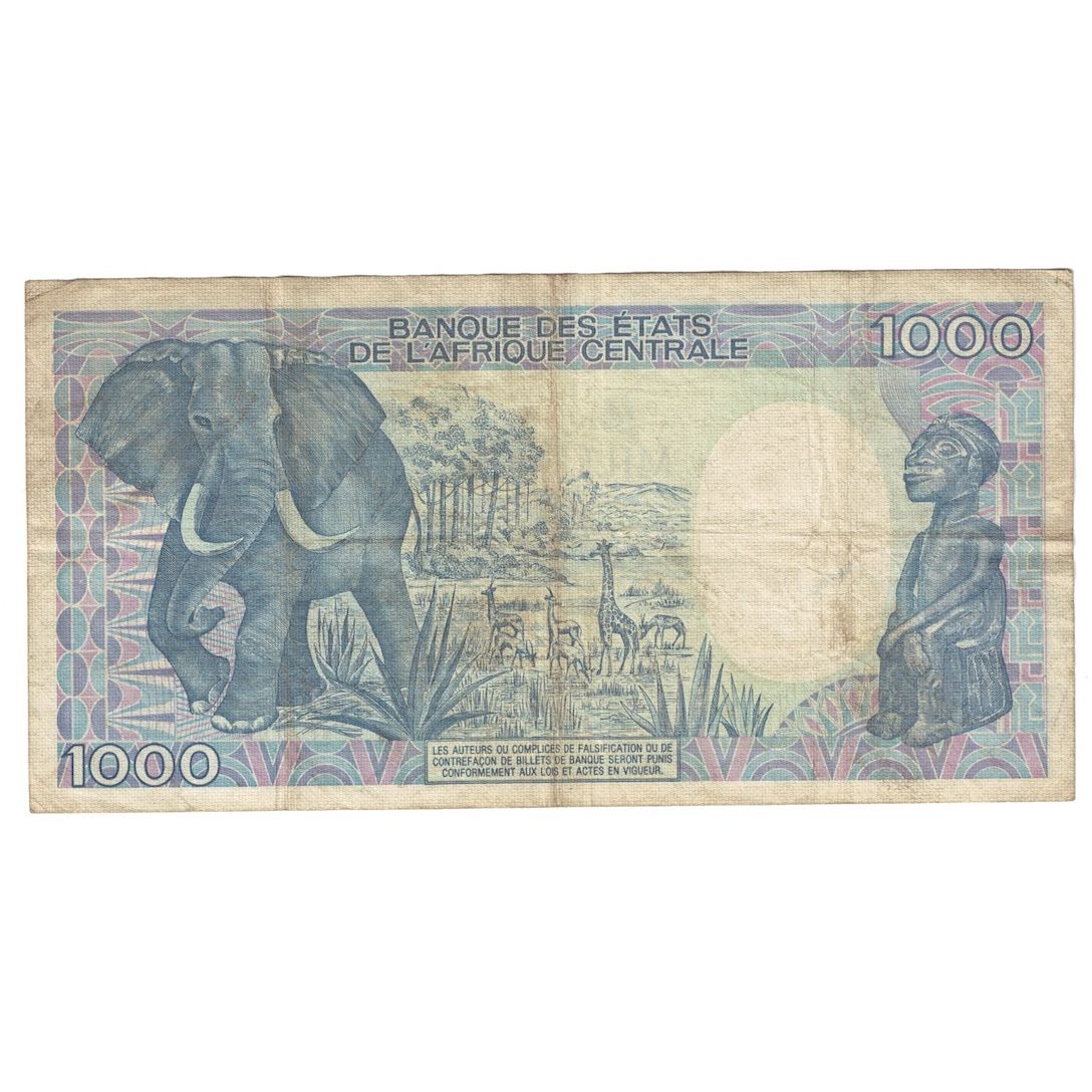 Banconote, Repubblica Centrafricana, 1000 Francs, 1988, 1988-01-01, MB+