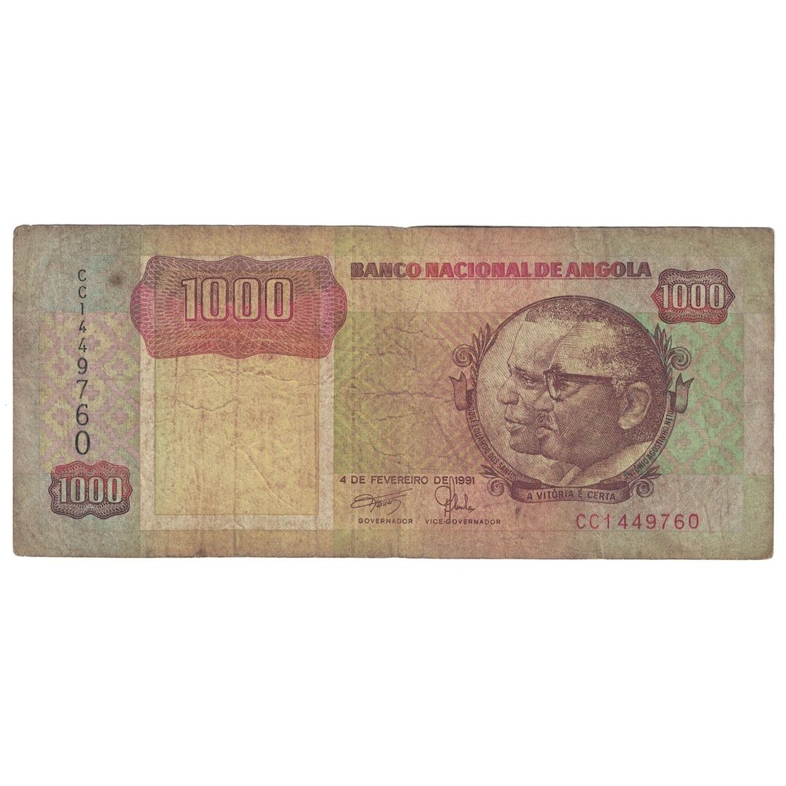 Billet, Angola, 1000 Kwanzas, 1991, 1991-02-04, KM:129b, B