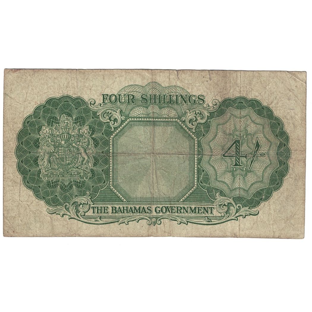 Billet, Bahamas, 4 Shillings, Undated (1953), KM:13c, B+