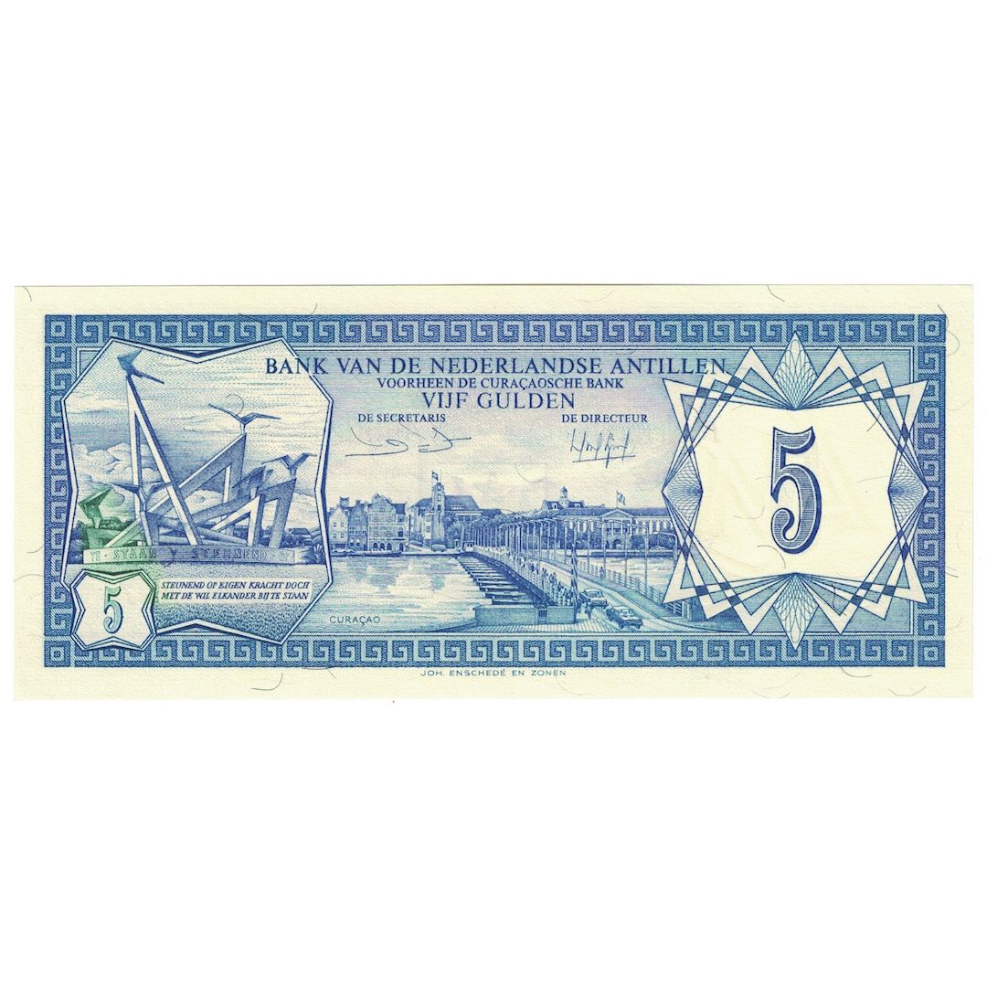 Geldschein, Netherlands Antilles, 5 Gulden, 1984, 1984-06-01, KM:15b, UNZ