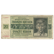 Billet, Bohemia and Moravia, 20 Korun, 1944, 1944-01-24, KM:9a, B