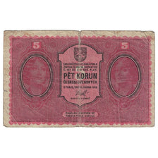 Banconote, Cecoslovacchia, 5 Korun, 1919, KM:7a, B