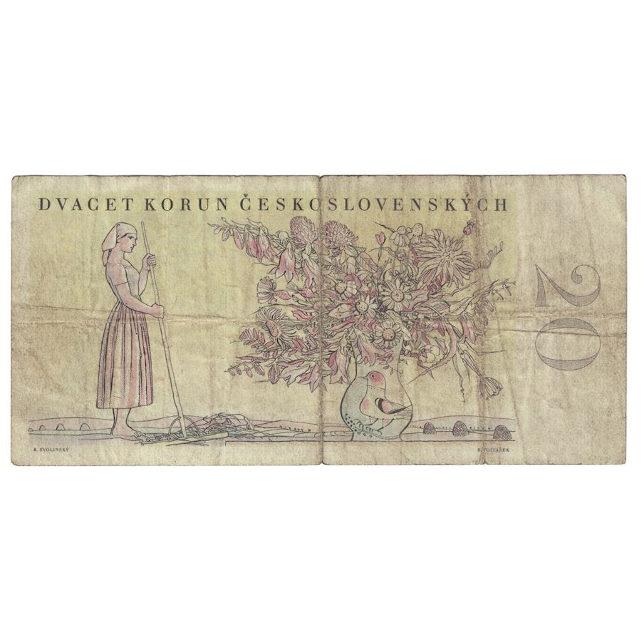 Banknote, Czechoslovakia, 20 Korun, 1949, 1949-05-01, KM:70a, VF(20-25)