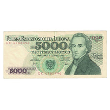 Biljet, Polen, 5000 Zlotych, 1982, 1982-06-01, KM:150a, TTB