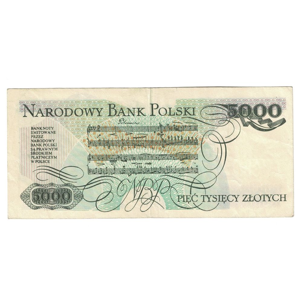 Geldschein, Polen, 5000 Zlotych, 1982, 1982-06-01, KM:150a, SS