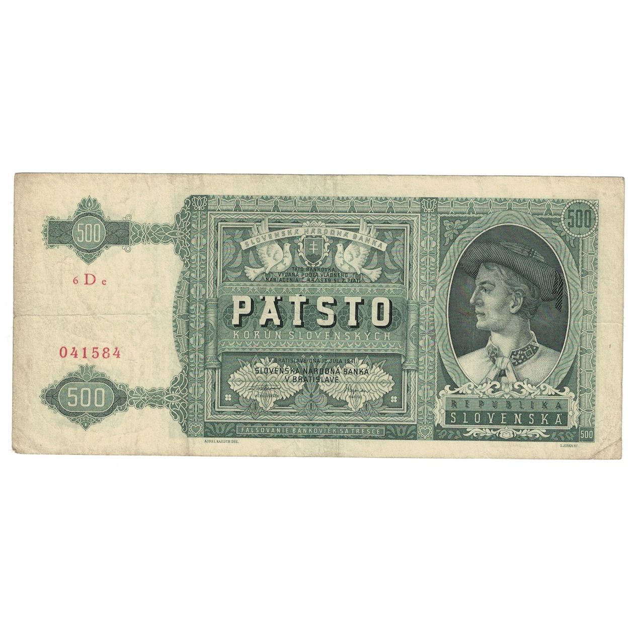 Banconote, Slovacchia, 500 Korun, 1941, KM:12a, MB