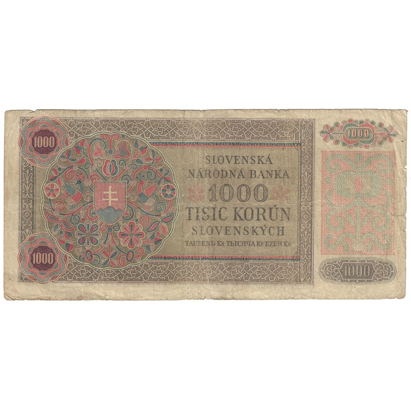 Banconote, Slovacchia, 1000 Korun, 1940, 1940-11-25, KM:13a, MB