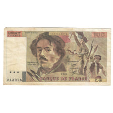 Frankrijk, 100 Francs, Delacroix, 1981, B+, Fayette:69.05, KM:154b