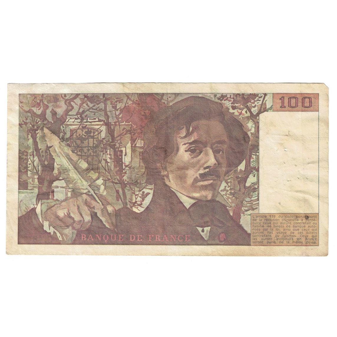 Frankrijk, 100 Francs, Delacroix, 1981, B+, Fayette:69.05, KM:154b