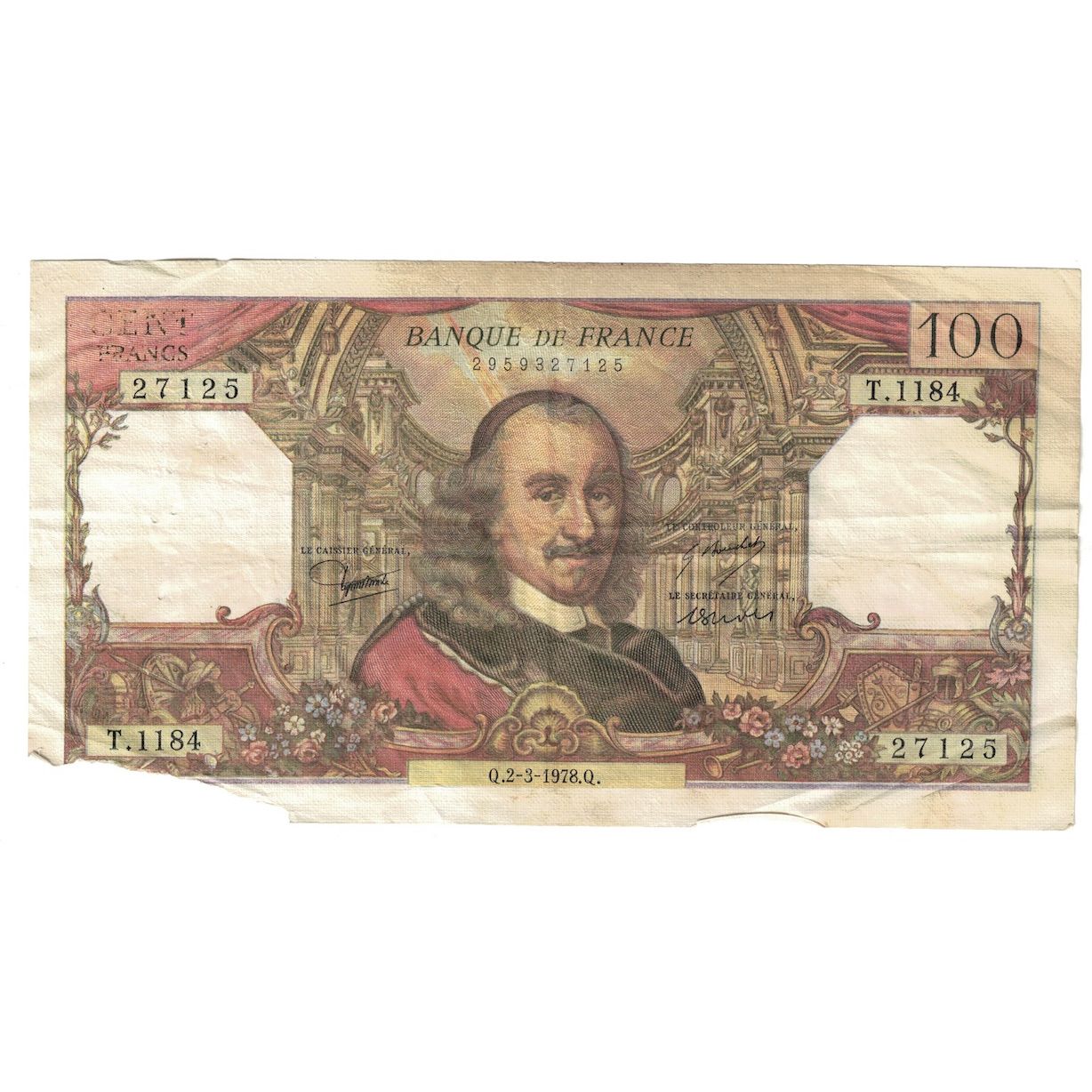 Frankrijk, 100 Francs, Corneille, 1978, 1978-03-02, B, Fayette:65.62, KM:149f
