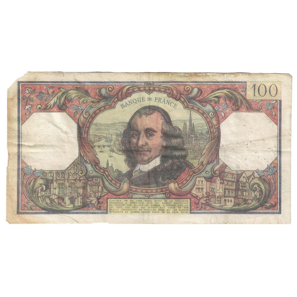 France, 100 Francs, Corneille, 1977, 1977-09-01, B+, Fayette:65.59, KM:149f