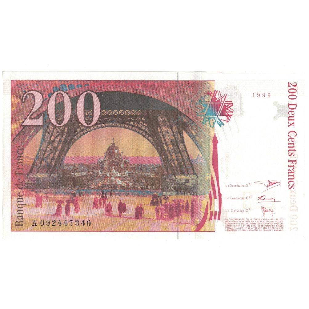 Francia, 200 Francs, Eiffel, 1999, FDS, Fayette:75.5, KM:159b