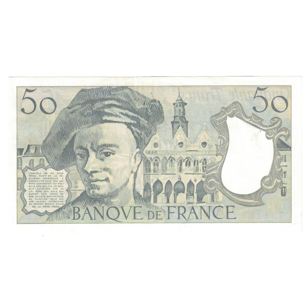 Francja, 50 Francs, Quentin de La Tour, 1990, UNC(64), Fayette:67.16, KM:152e