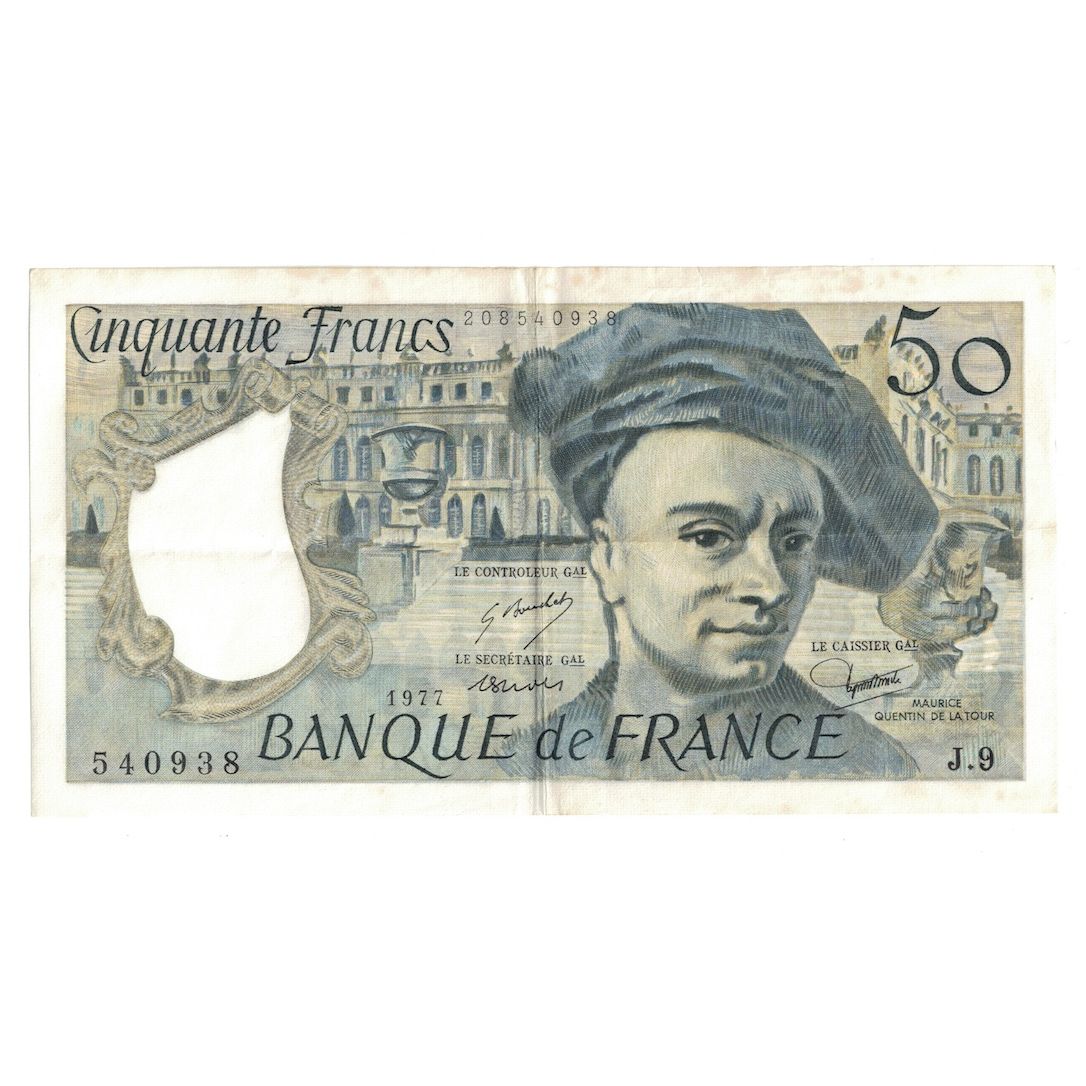 Francja, 50 Francs, Quentin de La Tour, 1977, EF(40-45), Fayette:67.02, KM:152a