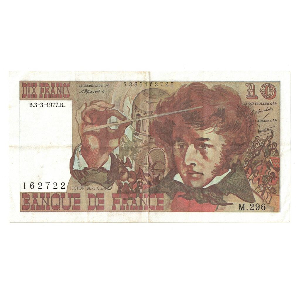 France, 10 Francs, Berlioz, 1977, 1977-03-03, SUP, Fayette:63.21, KM:150c