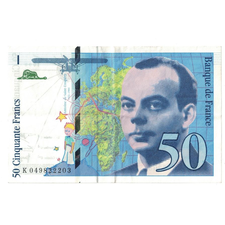 França, 50 Francs, St Exupéry, 1999, EF(40-45), Fayette:73.5, KM:157Aa