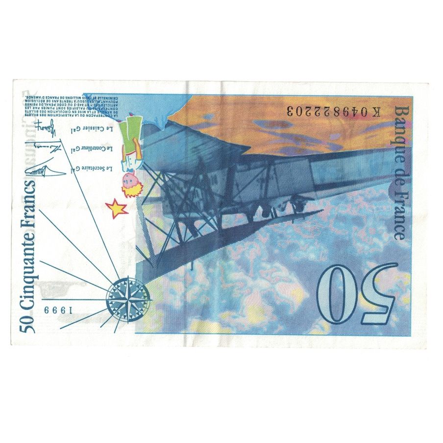 França, 50 Francs, St Exupéry, 1999, EF(40-45), Fayette:73.5, KM:157Aa
