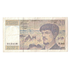 França, 20 Francs, Debussy, 1993, EF(40-45), Fayette:F66Bis05a41, KM:151g