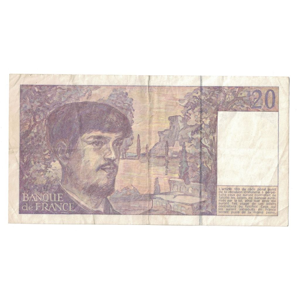França, 20 Francs, Debussy, 1993, EF(40-45), Fayette:F66Bis05a41, KM:151g