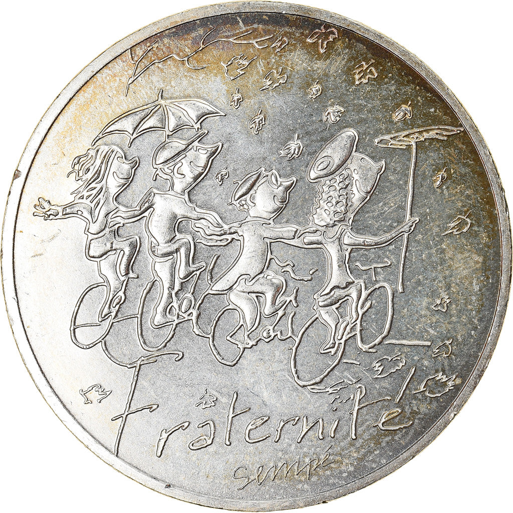 France, 10 Euro, Fraternité Automne Sempé, 2014, Paris, MS(64), Silver