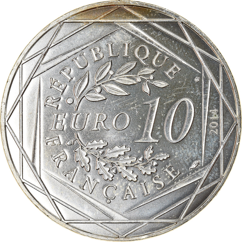 France, 10 Euro, Fraternité Automne Sempé, 2014, Paris, MS(64), Silver