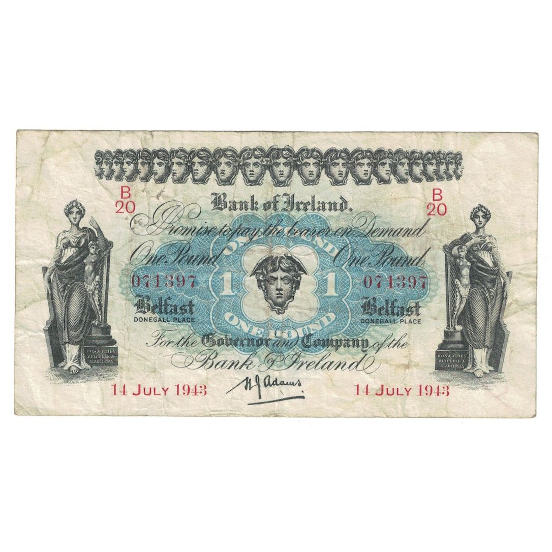 Billet, Northern Ireland, 1 Pound, 1943, 1943-07-14, KM:55b, TB+