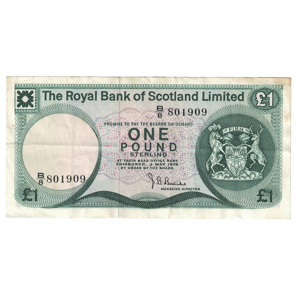 Billete, 1 Pound, 1976, Escocia, 1976-05-03, KM:336a, MBC